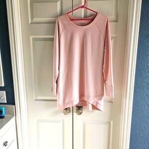 Real Comfort Women's Pink Tunic Double Hem Round Neck Size Large EUC